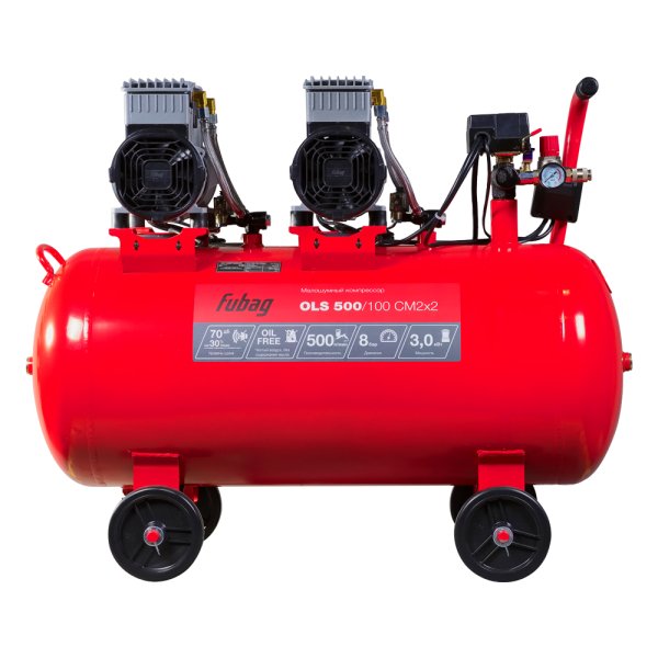 Компрессор воздушный безмасляный малошумный FUBAG OLS 500/100 CM2х2 + Набор пневмоинструмента (5 предметов) в ПОДАРОК в Биробиджане фото