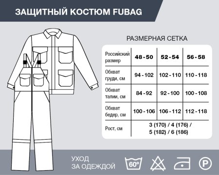 Защитный костюм Fubag размер 48-50 рост 3 в Биробиджане фото