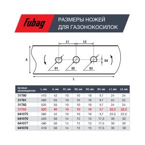 Нож для газонокосилок FUBAG 33 см в Биробиджане фото