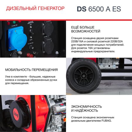 FUBAG Дизельный генератор с электростартером и коннектором автоматики DS 6500 A ES в Биробиджане фото