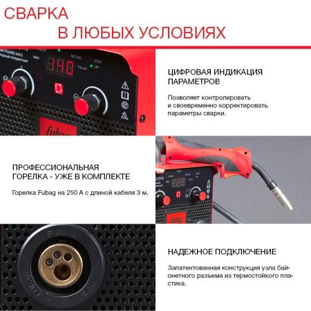 FUBAG Сварочный полуавтомат IRMIG 180 SYN с горелкой 250 А 3 м в комплекте в Биробиджане фото