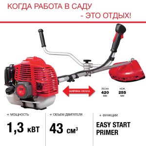 FUBAG Бензиновый триммер FPT 43 + Триммерная леска  сечение витой квадрат L 130 м * 2.4 мм в ПОДАРОК в Биробиджане фото