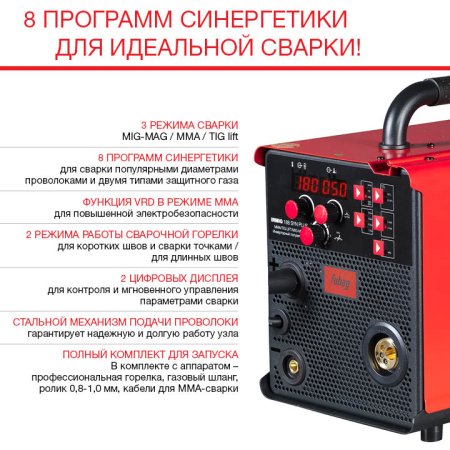 FUBAG Сварочный полуавтомат IRMIG 188 SYN PLUS c горелкой FB 250 3 м в Биробиджане фото