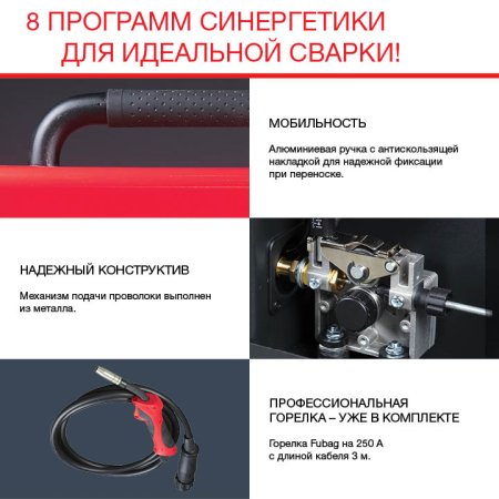 FUBAG Сварочный полуавтомат IRMIG 188 SYN PLUS c горелкой FB 250 3 м в Биробиджане фото